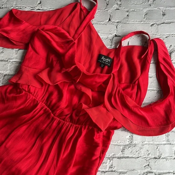 BARDOT JUNIOR | Red flounce high low off the shoulder dress - Picture 8 of 10